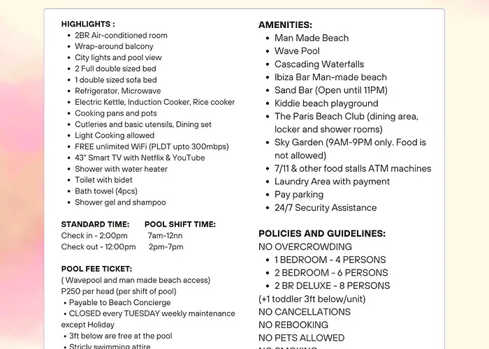 Сasa de vacaciones Azure Urban 1br-2br Boracay Manila